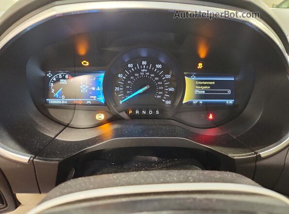 2FMPK4K92KBC14383 2019 FORD EDGE White Instrument cluster view