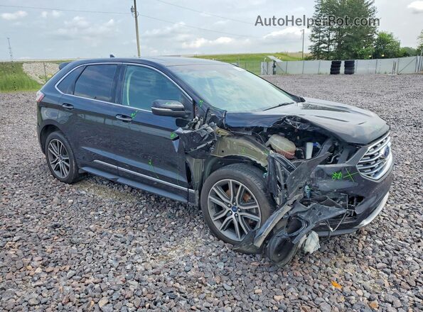 2FMPK4K92KBC17624 2019 FORD EDGE Black Delantero derecho