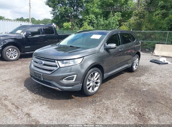 2FMPK4K94HBB40411 2017 FORD EDGE Gray Առջևի ձախ երեք քառորդ տեսարան