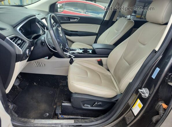 2FMPK4K95HBC17349 2017 FORD EDGE Gray Widok wnętrza z przodu