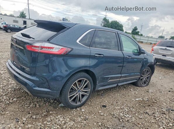 2FMPK4K95KBB41283 2019 FORD EDGE Blue Задня права чверть