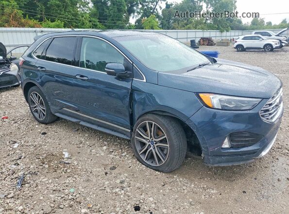2FMPK4K95KBB41283 2019 FORD EDGE Blue Передня права чверть