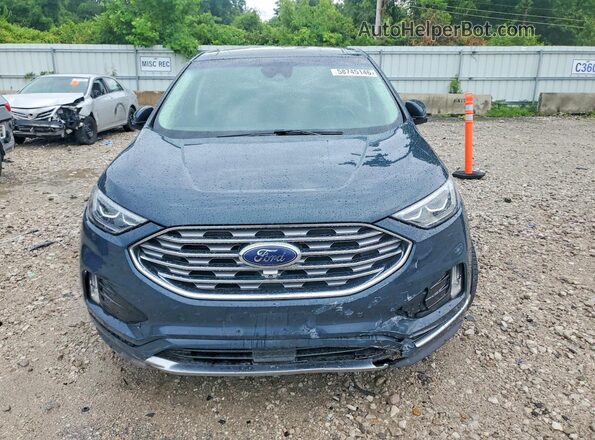 2FMPK4K95KBB41283 2019 FORD EDGE Blue Вид спереду
