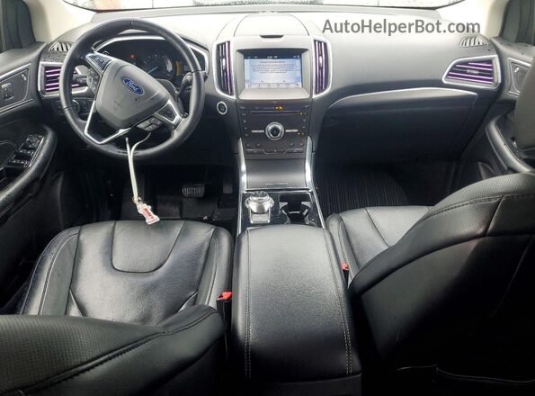2FMPK4K95KBB41283 2019 FORD EDGE Blue Вид панелі приладів