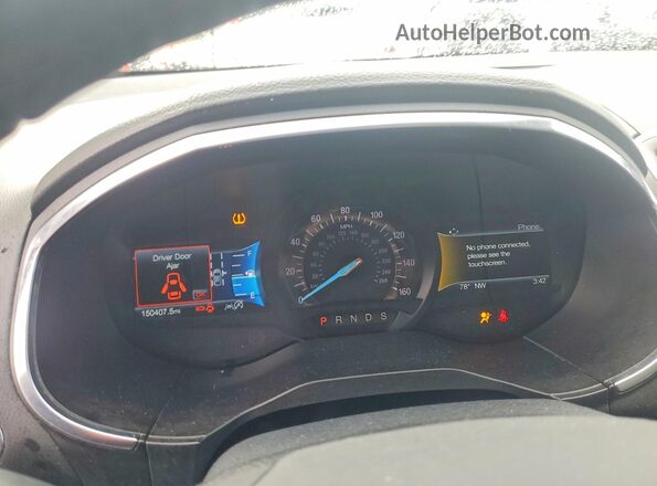 2FMPK4K95KBB41283 2019 FORD EDGE Blue Вид щитка приладів