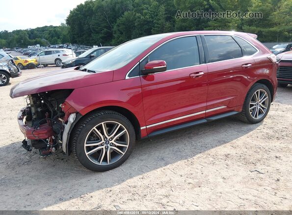 2FMPK4K95KBC47734 2019 FORD EDGE Burgundy Առջևի ձախ երեք քառորդ տեսարան