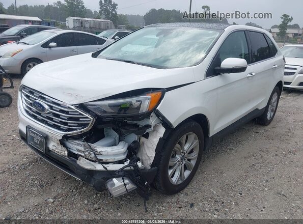 2FMPK4K95NBB00057 2022 FORD EDGE White Vista tres cuartos delantera izquierda