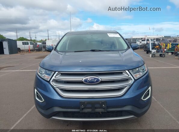 2FMPK4K96JBB75490 2018 FORD EDGE Blue Widok z przodu