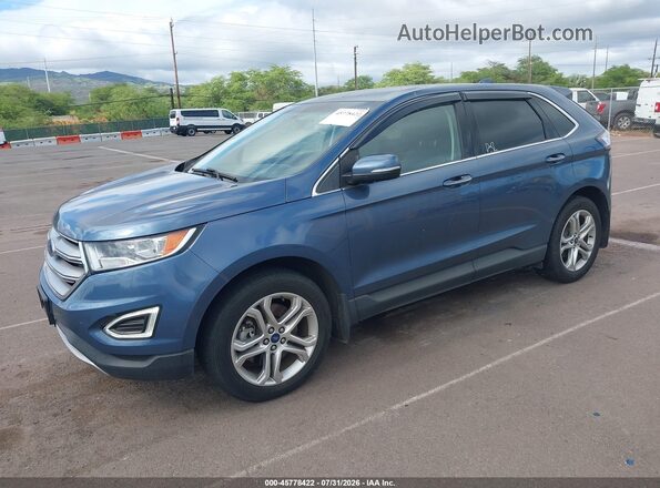 2FMPK4K96JBB75490 2018 FORD EDGE Blue Przód lewy