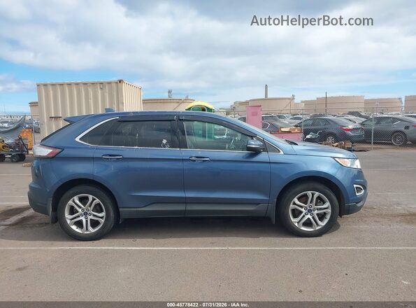 2FMPK4K96JBB75490 2018 FORD EDGE Blue Widok wnętrza z tyłu