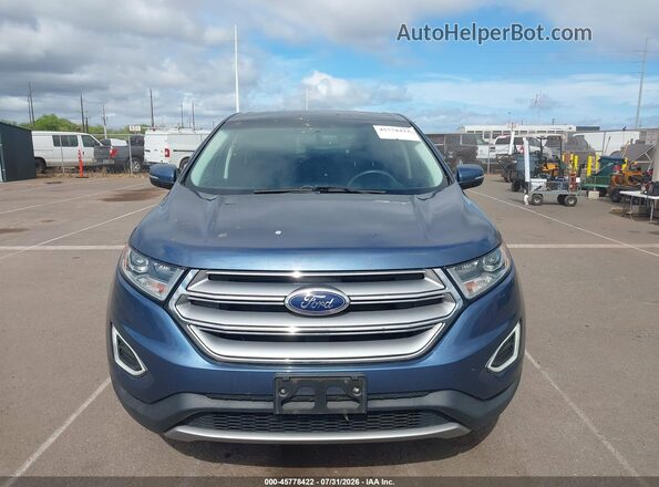 2FMPK4K96JBB75490 2018 FORD EDGE Blue Widok zestawu wskaźników