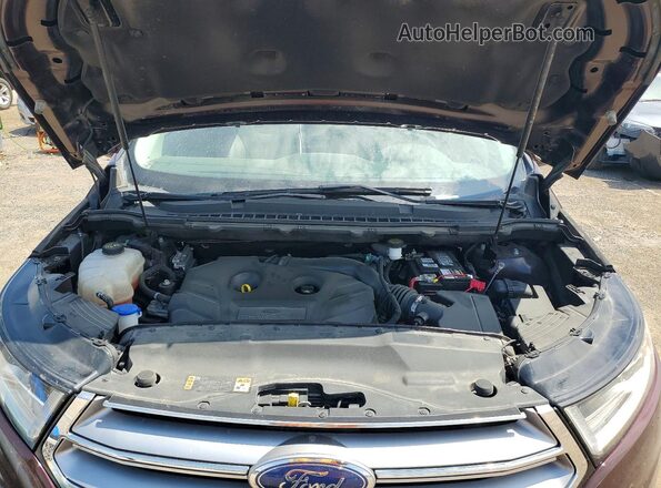 2FMPK4K96JBC06656 2018 FORD EDGE Burgundy ძრავის განყოფილების ხედი