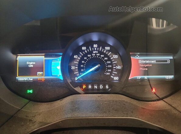 2FMPK4K96JBC06656 2018 FORD EDGE Burgundy ხელსაწყოთა პანელის ხედი