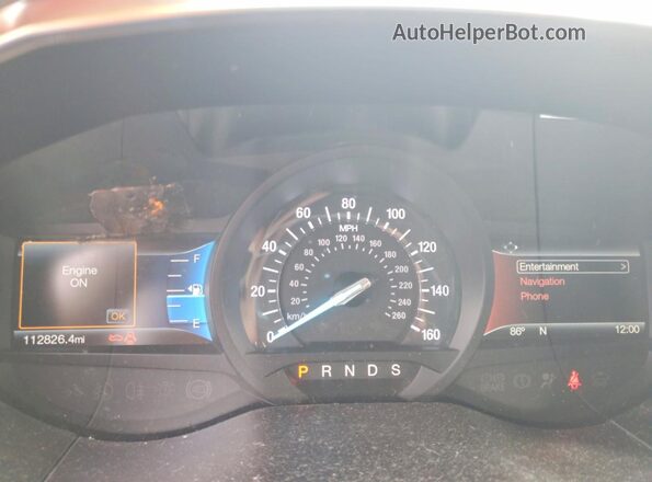 2FMPK4K97HBC15151 2017 FORD EDGE Silver Instrument cluster view