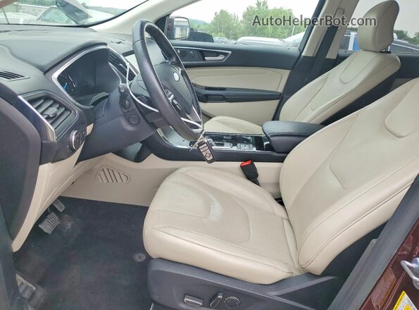 2FMPK4K97KBB80067 2019 FORD EDGE Burgundy Вид салону спереду
