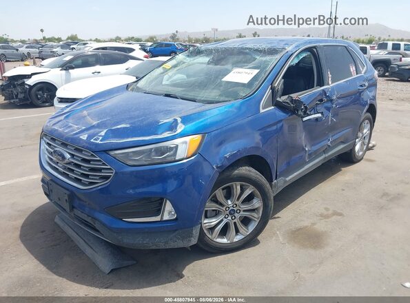 2FMPK4K97NBB05373 2022 FORD EDGE Blue Front left