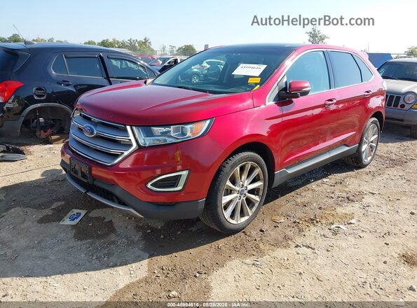 2FMPK4K98HBC67792 2017 FORD EDGE Red Առջևի ձախ երեք քառորդ տեսարան