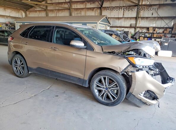 2FMPK4K98LBB43580 2020 FORD EDGE Gold Front interior view