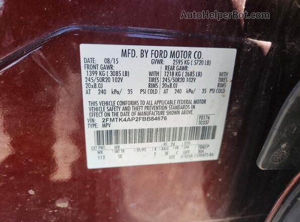 2FMTK4AP2FBB84676 2018 FORD EDGE Brown Engine compartment view