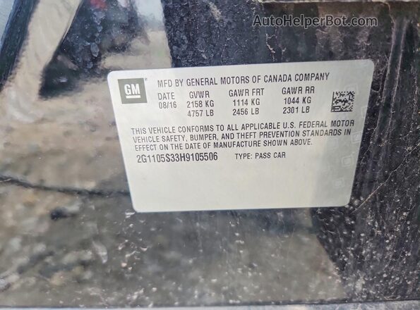 2G1105S33H9105506 2017 CHEVROLET IMPALA Black Вид підкапотного простору