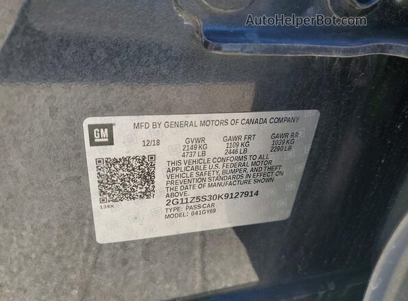 2G11Z5S30K9127914 2019 CHEVROLET IMPALA Black Vista del compartimento del motor