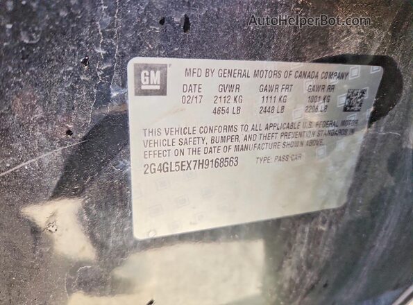 2G4GL5EX7H9168563 2017 BUICK REGAL Black Engine compartment view