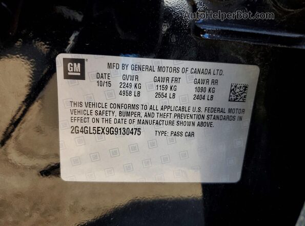 2G4GL5EX9G9130475 2016 BUICK REGAL Черный Вид подкапотного пространства
