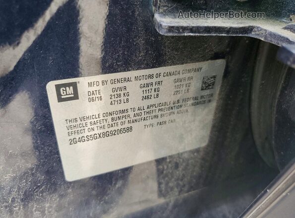 2G4GS5GX8G9206588 2016 BUICK REGAL Blue Widok komory silnika