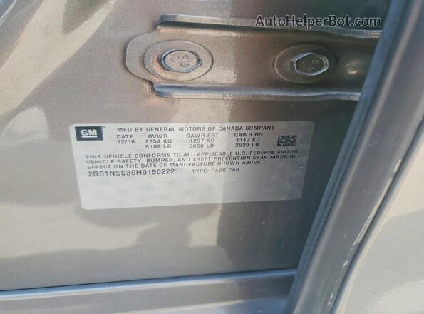 2G61N5S30H9150222 2017 CADILLAC XTS Gray Widok komory silnika