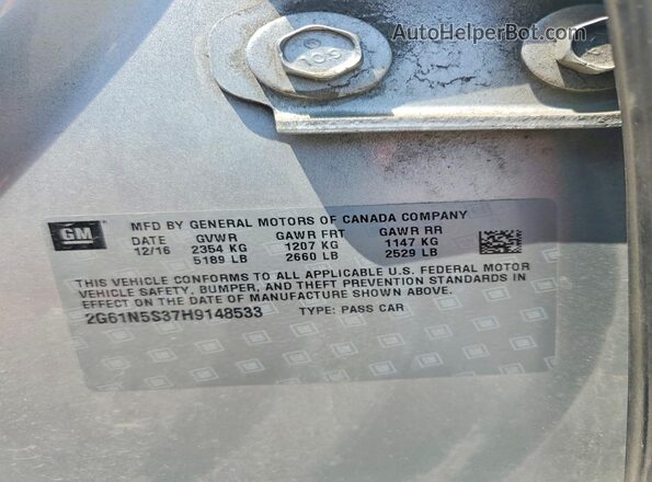 2G61N5S37H9148533 2017 CADILLAC XTS Silver Вид підкапотного простору