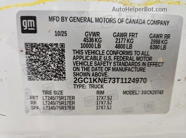 2GC1KNE73T1124970 2026 CHEVROLET SILVERADO Белый Вид подкапотного пространства