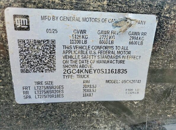 2GC4KNEY0S1161835 2025 CHEVROLET SILVERADO Black Շարժիչի բաժամունքի տեսք
