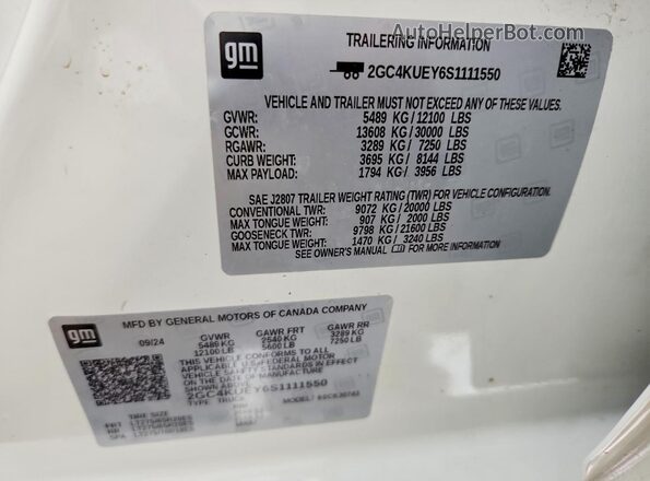 2GC4KUEY6S1111550 2025 CHEVROLET SILVERADO White Widok komory silnika