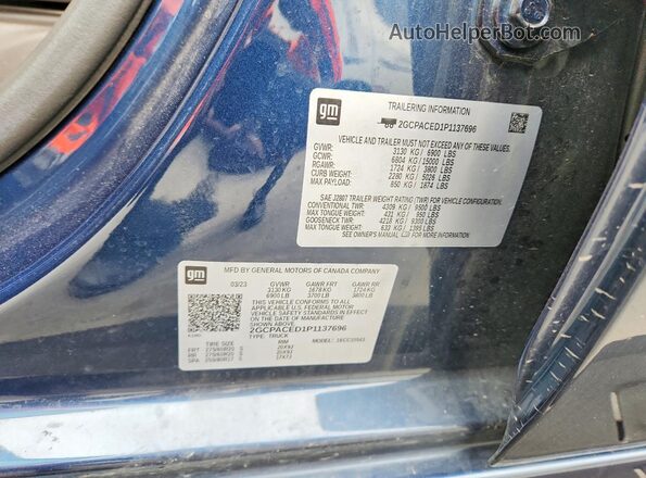 2GCPACED1P1137696 2023 CHEVROLET SILVERADO Blue Շարժիչի բաժամունքի տեսք