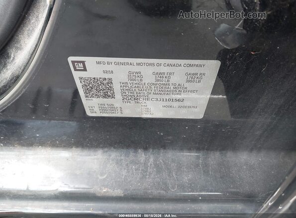 2GCRCREC3J1101562 2018 CHEVROLET SILVERADO Black Շարժիչի բաժամունքի տեսք