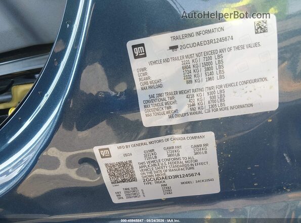 2GCUDAED3R1245674 2024 CHEVROLET SILVERADO Blue Շարժիչի բաժամունքի տեսք