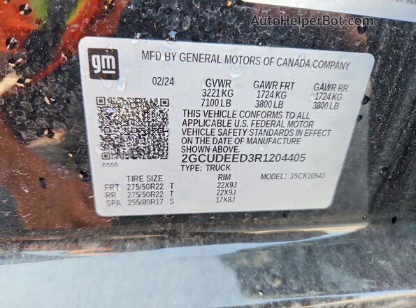 2GCUDEED3R1204405 2024 CHEVROLET SILVERADO Black Widok komory silnika