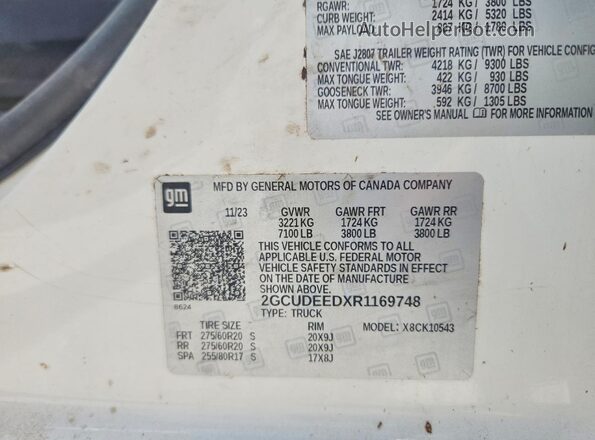 2GCUDEEDXR1169748 2024 CHEVROLET SILVERADO White Շարժիչի բաժամունքի տեսք