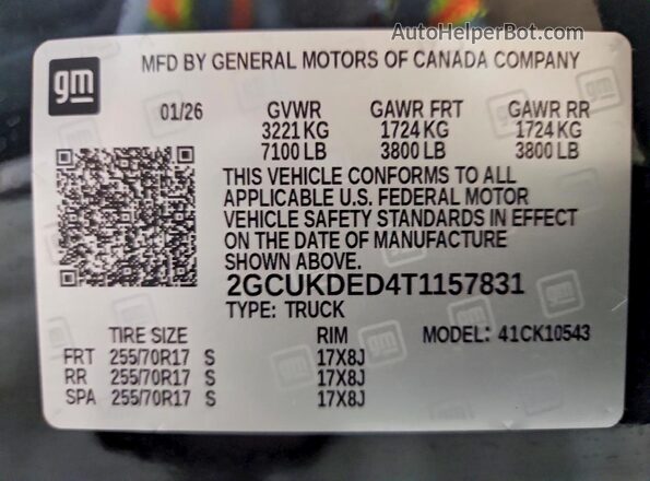 2GCUKDED4T1157831 2026 CHEVROLET SILVERADO Black Widok komory silnika