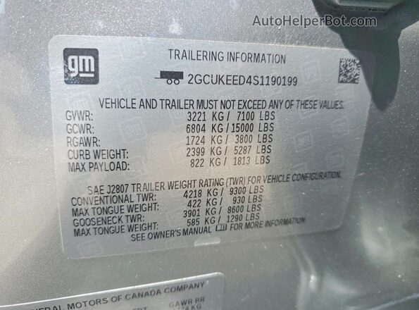 2GCUKEED4S1190199 2025 CHEVROLET SILVERADO Silver Engine compartment view
