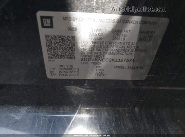 2GCVKNEC3K1127574 2019 CHEVROLET SILVERADO Black Widok komory silnika