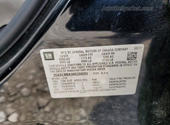 2GKALMEK0H6339989 2017 GMC TERRAIN Black VIN կոդի պիտակի տեսք