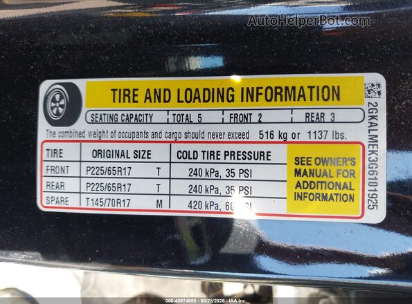 2GKALMEK3G6101925 2016 GMC TERRAIN Black Вид підкапотного простору