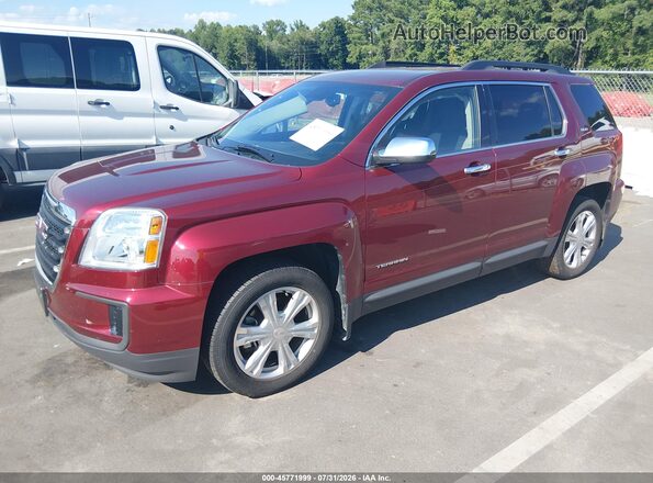 2GKALMEK6H6230369 2017 GMC TERRAIN Burgundy წინა მარცხენა ხედი სამი მეოთხედიდან