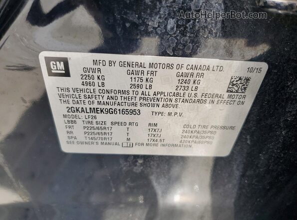 2GKALMEK9G6165953 2016 GMC TERRAIN Black VIN կոդի պիտակի տեսք