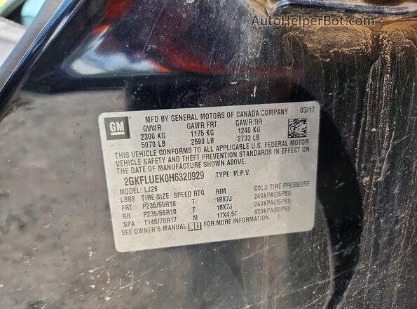 2GKFLUEK0H6320929 2017 GMC TERRAIN Black 