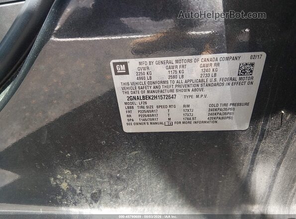 2GNALBEK2H1572647 2017 CHEVROLET EQUINOX Black Widok komory silnika