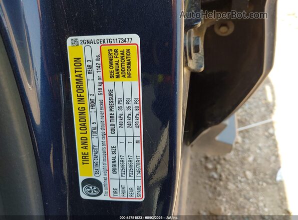 2GNALCEK7G1173477 2016 CHEVROLET EQUINOX Blue Vista del compartimento del motor