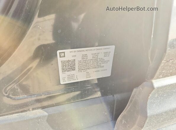 2GNAXHEV3M6137022 2021 CHEVROLET EQUINOX Черный Вид подкапотного пространства
