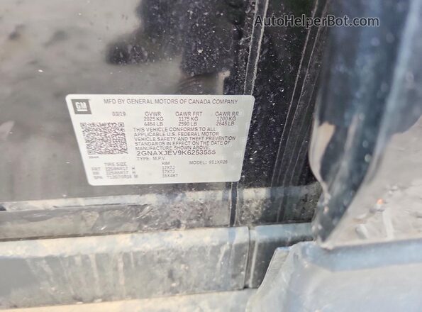 2GNAXJEV9K6253555 2019 CHEVROLET EQUINOX Черный Вид наклейки с VIN-кодом